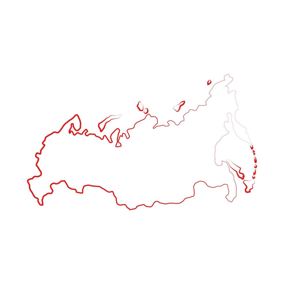 mapa de rusia sobre fondo blanco vector