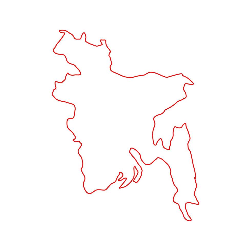 mapa de bangladesh sobre fondo blanco vector