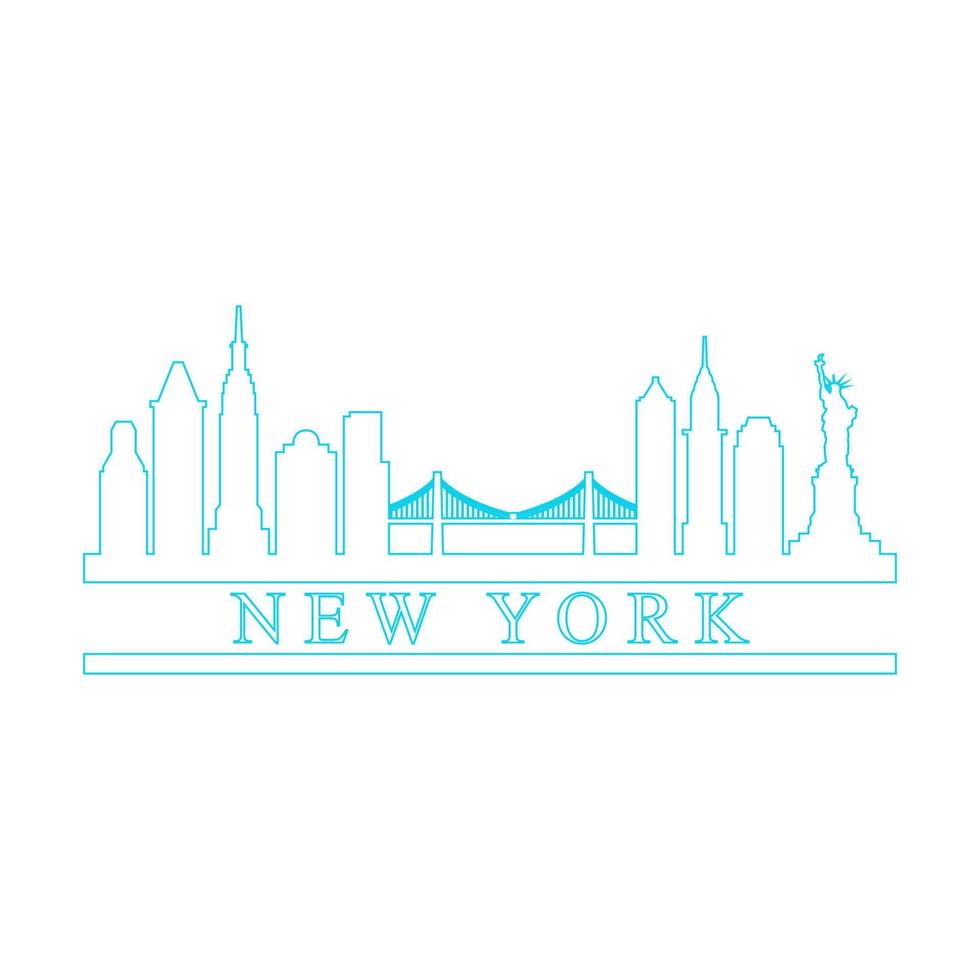 New york skyline on white background vector