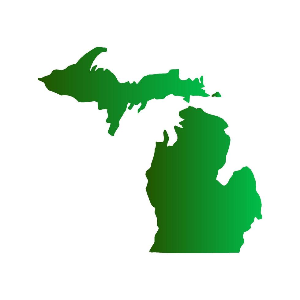 mapa de michigan sobre fondo blanco vector