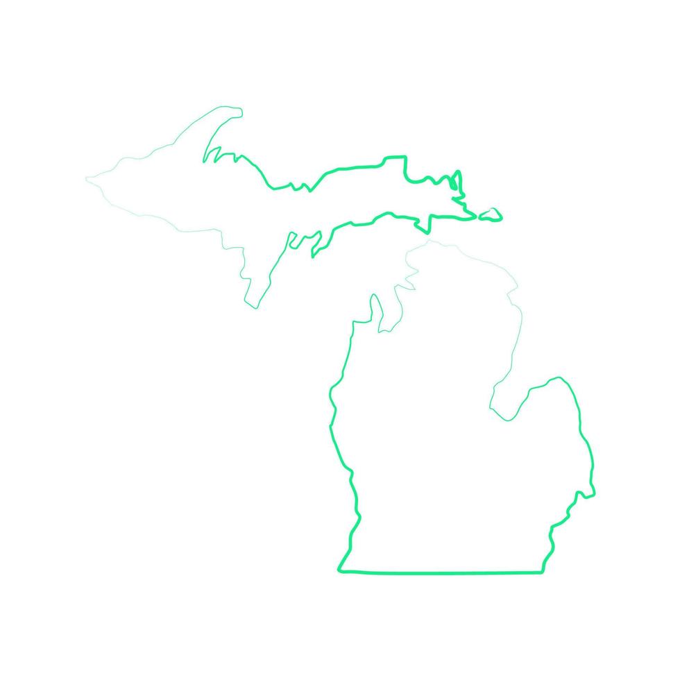Michigan map on white background vector