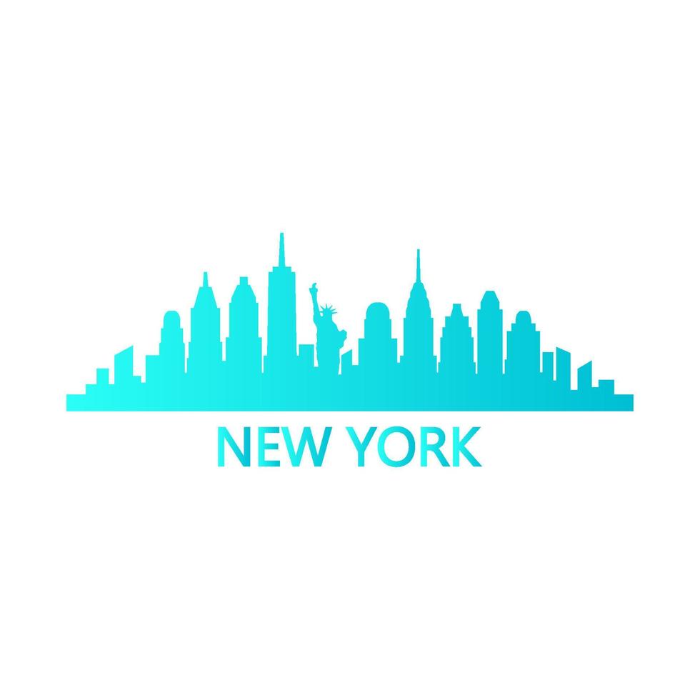 New york skyline on white background vector