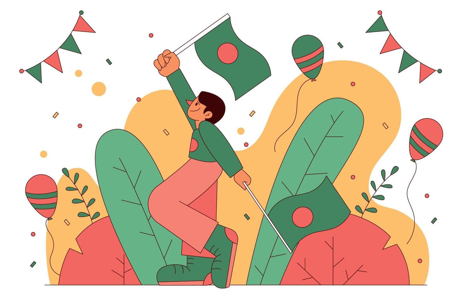 Bangladesh Independence Day Flat Illustration vector