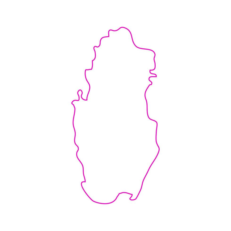 Qatar map on white background vector