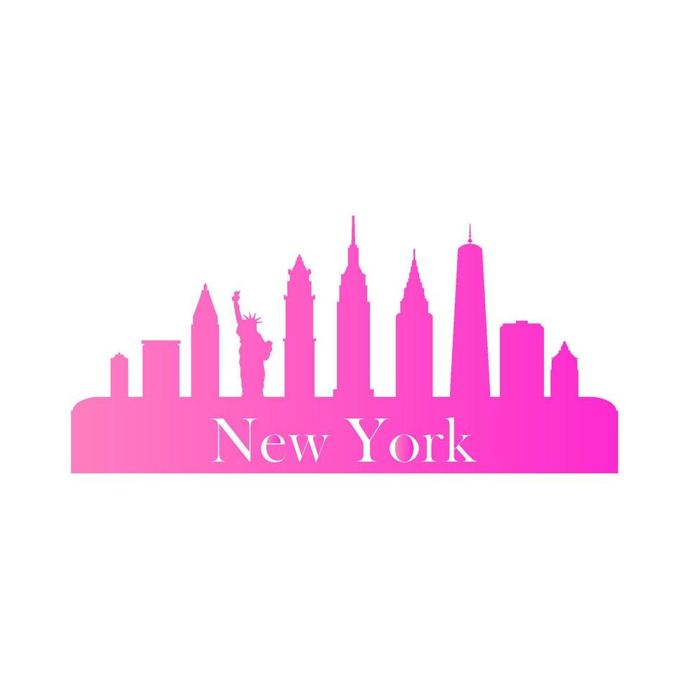 New york skyline on white background vector