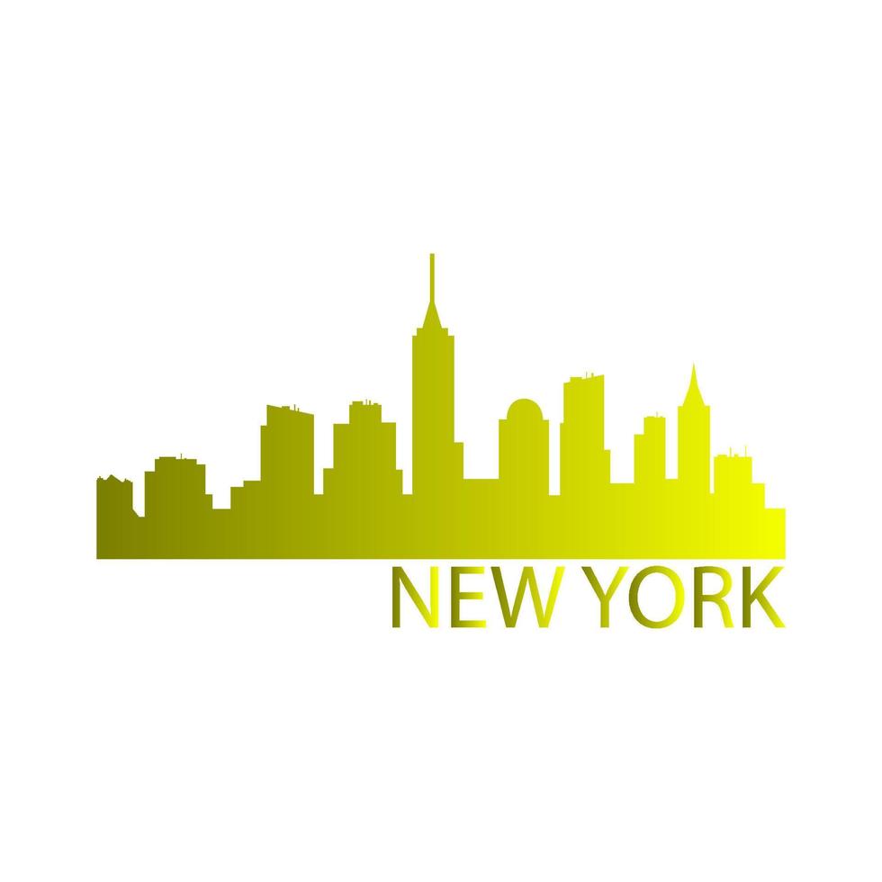 New york skyline on white background vector