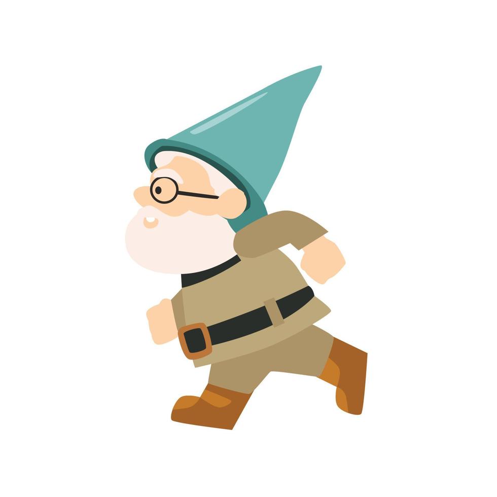 cute gnome character smile flat vector illustration