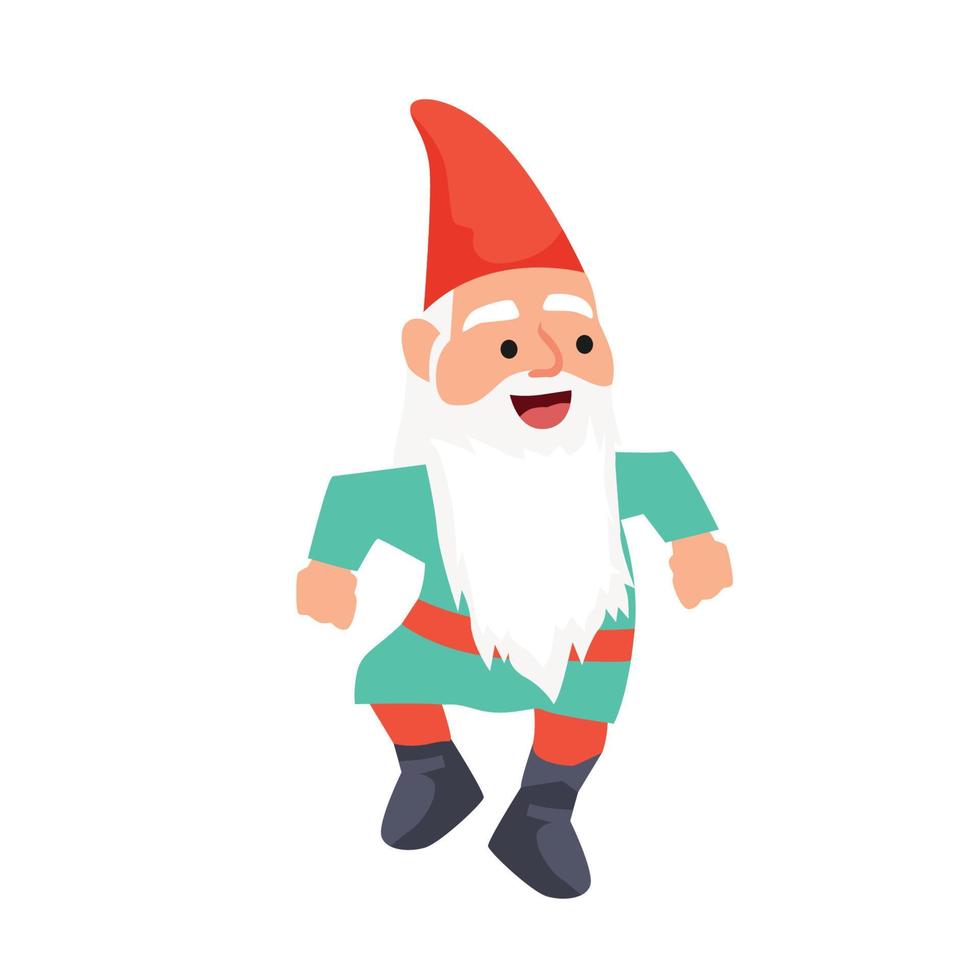 cute gnome character smile flat vector illustration