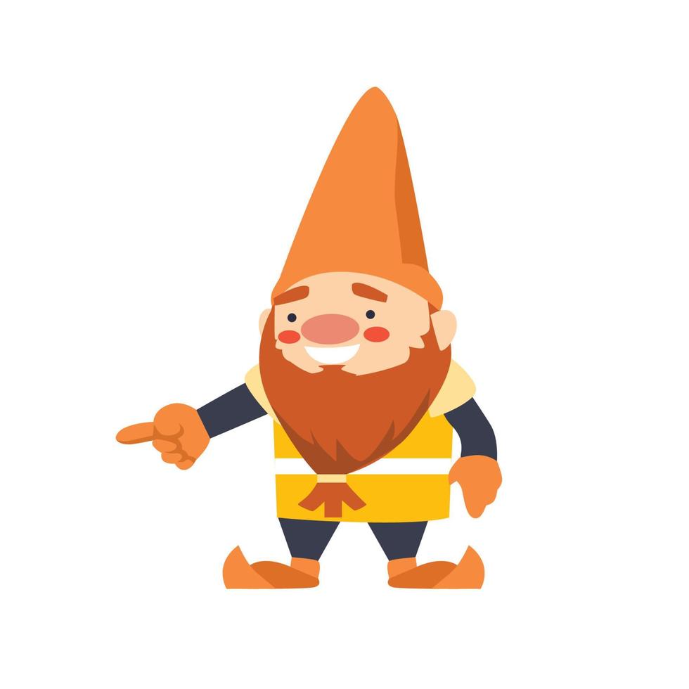 cute gnome character smile flat vector illustration