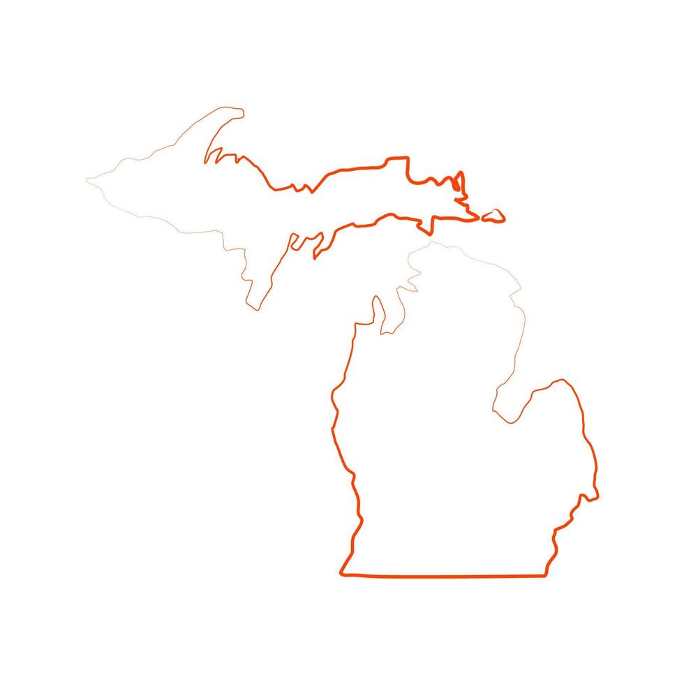 Michigan map on white background vector