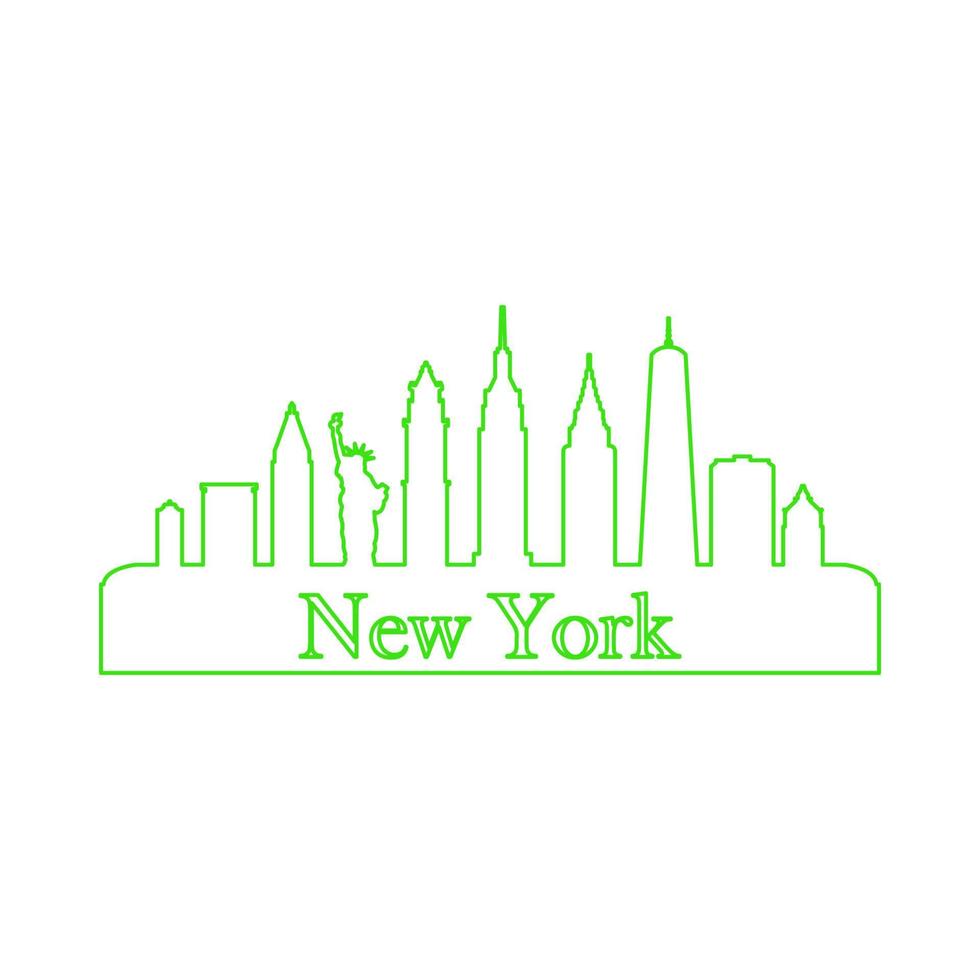 New york skyline on white background vector