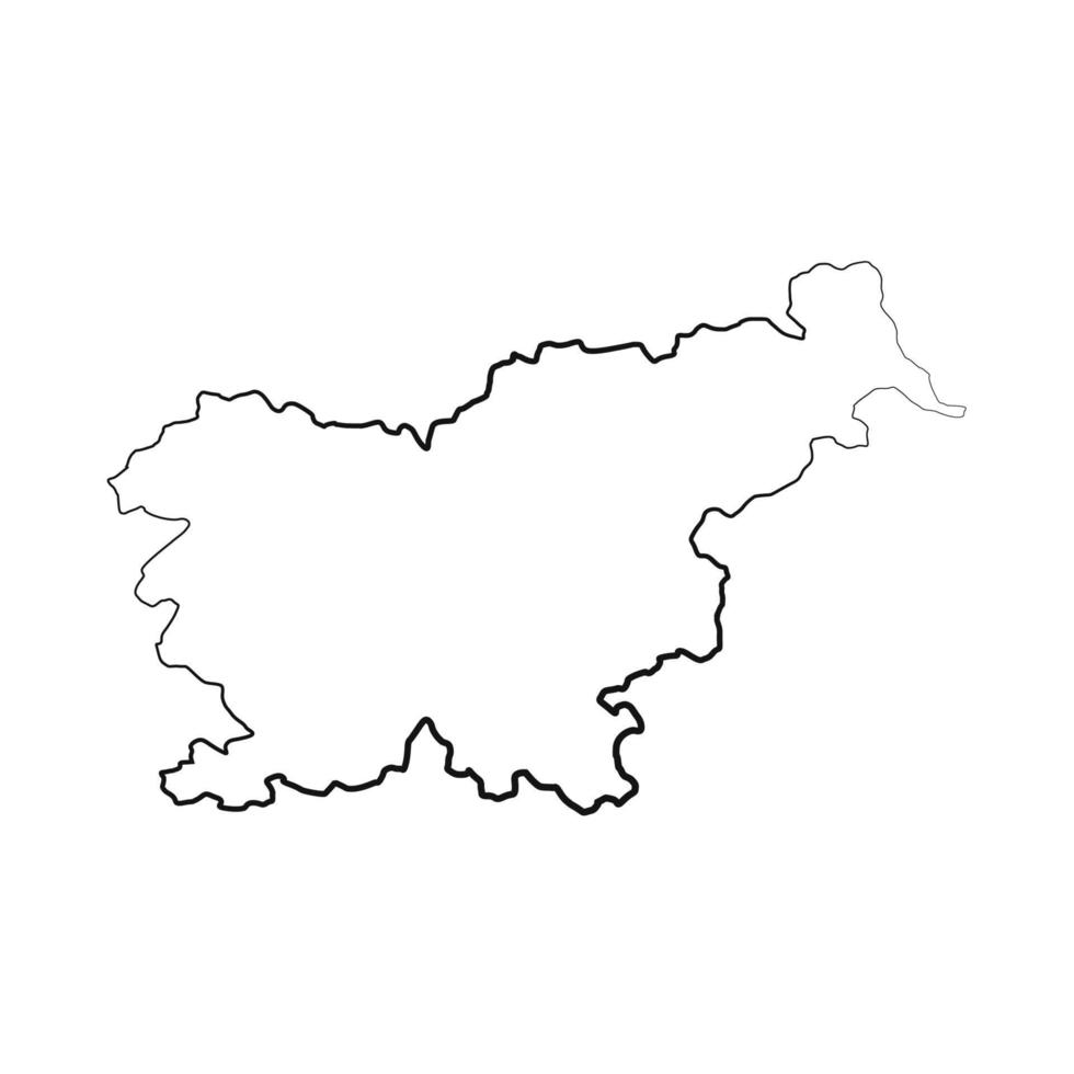 Mapa de Eslovenia sobre fondo blanco. vector