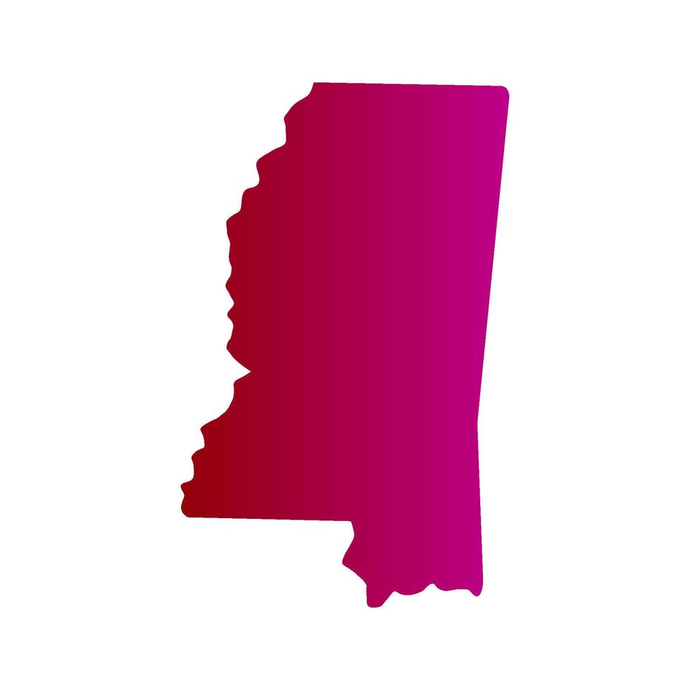 Mississippi map on white background vector