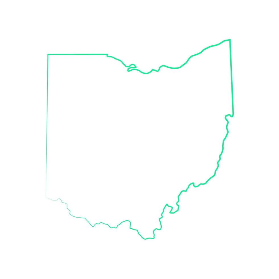 mapa de ohio sobre fondo blanco vector