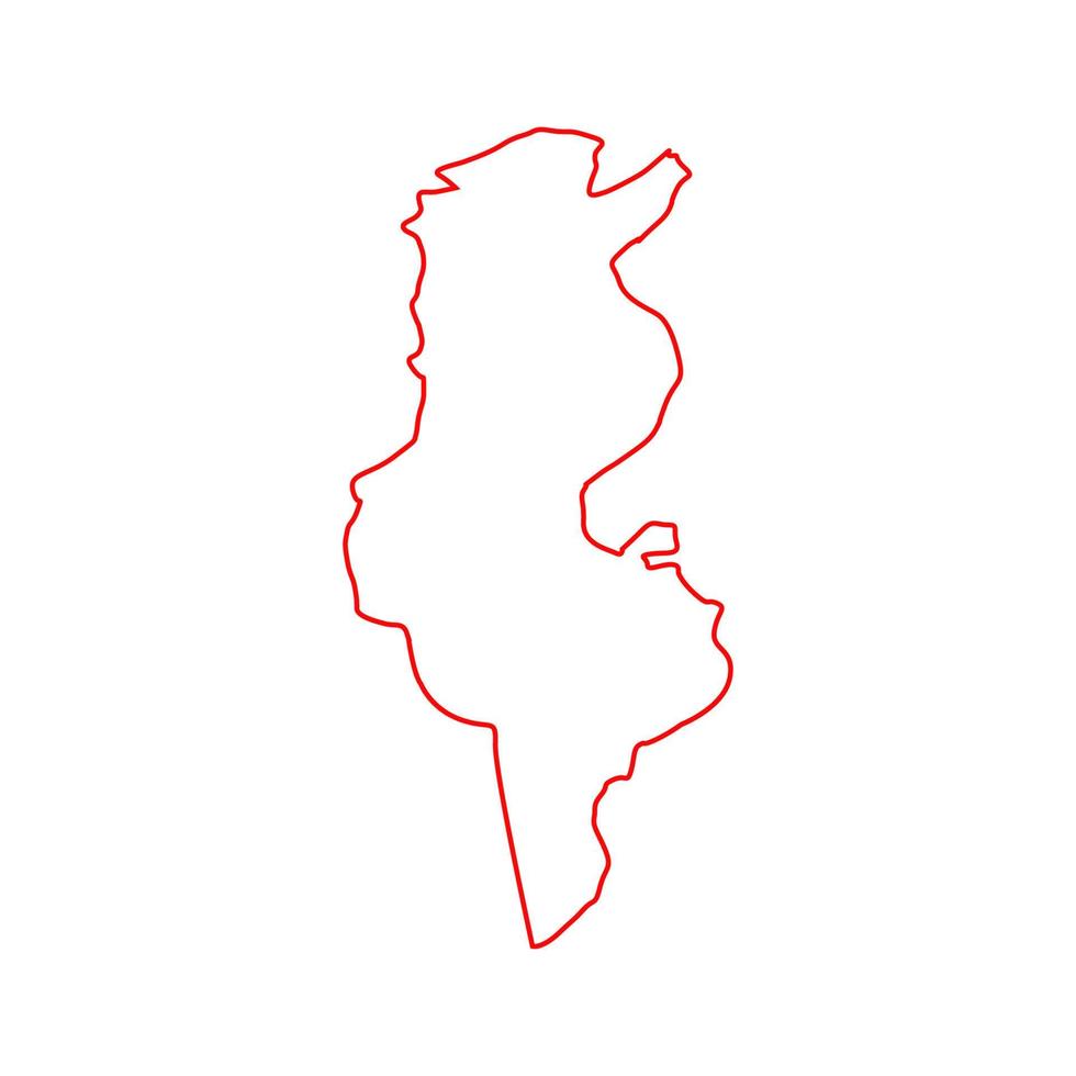 Túnez mapa sobre fondo blanco. vector