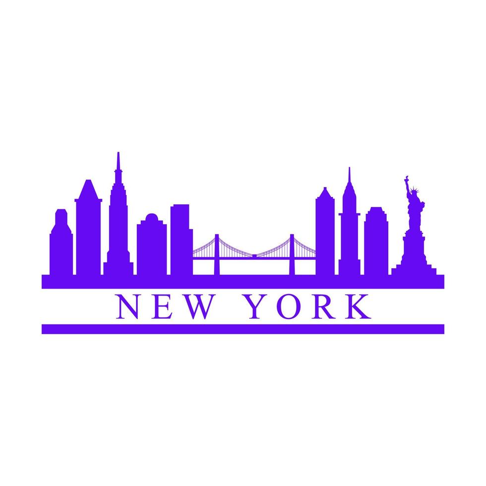 New york skyline on white background vector