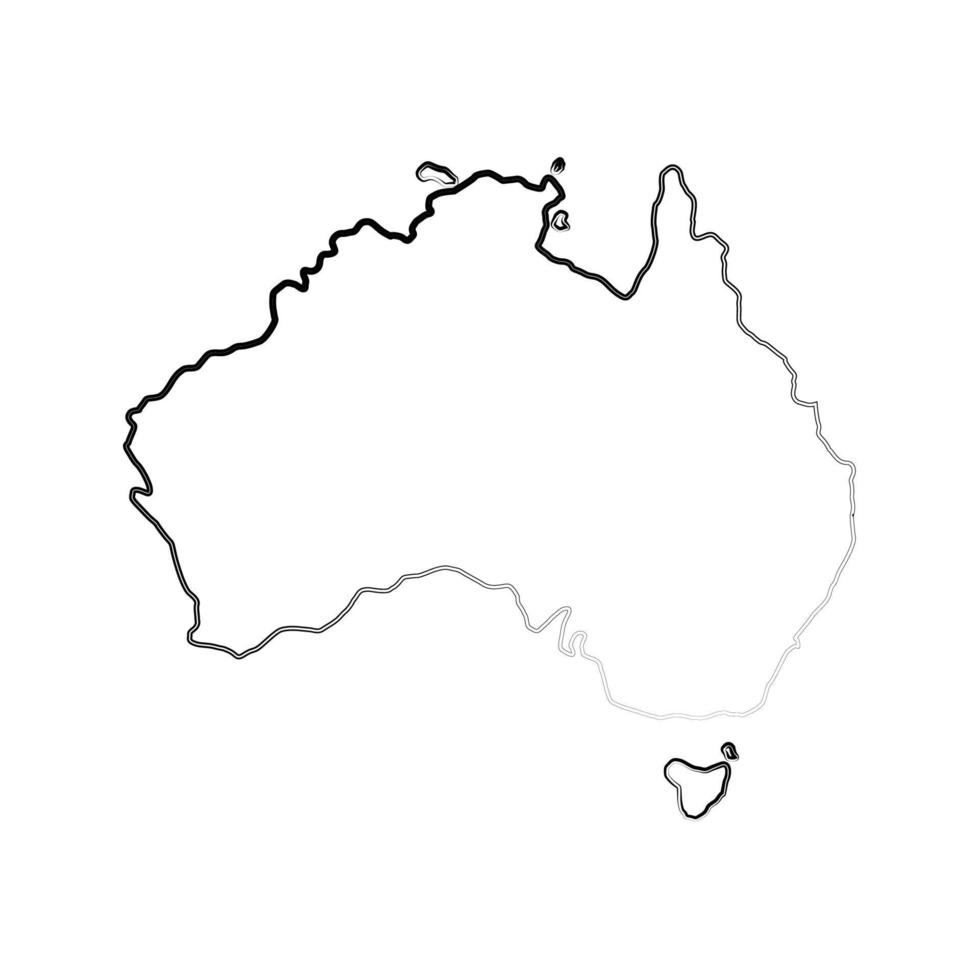 Australia map on white background vector