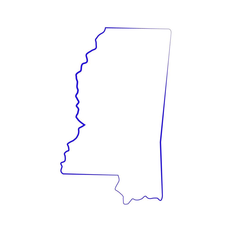 Mississippi map on white background vector