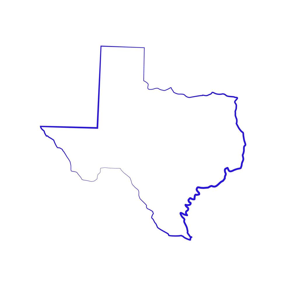 Texas map on white background vector