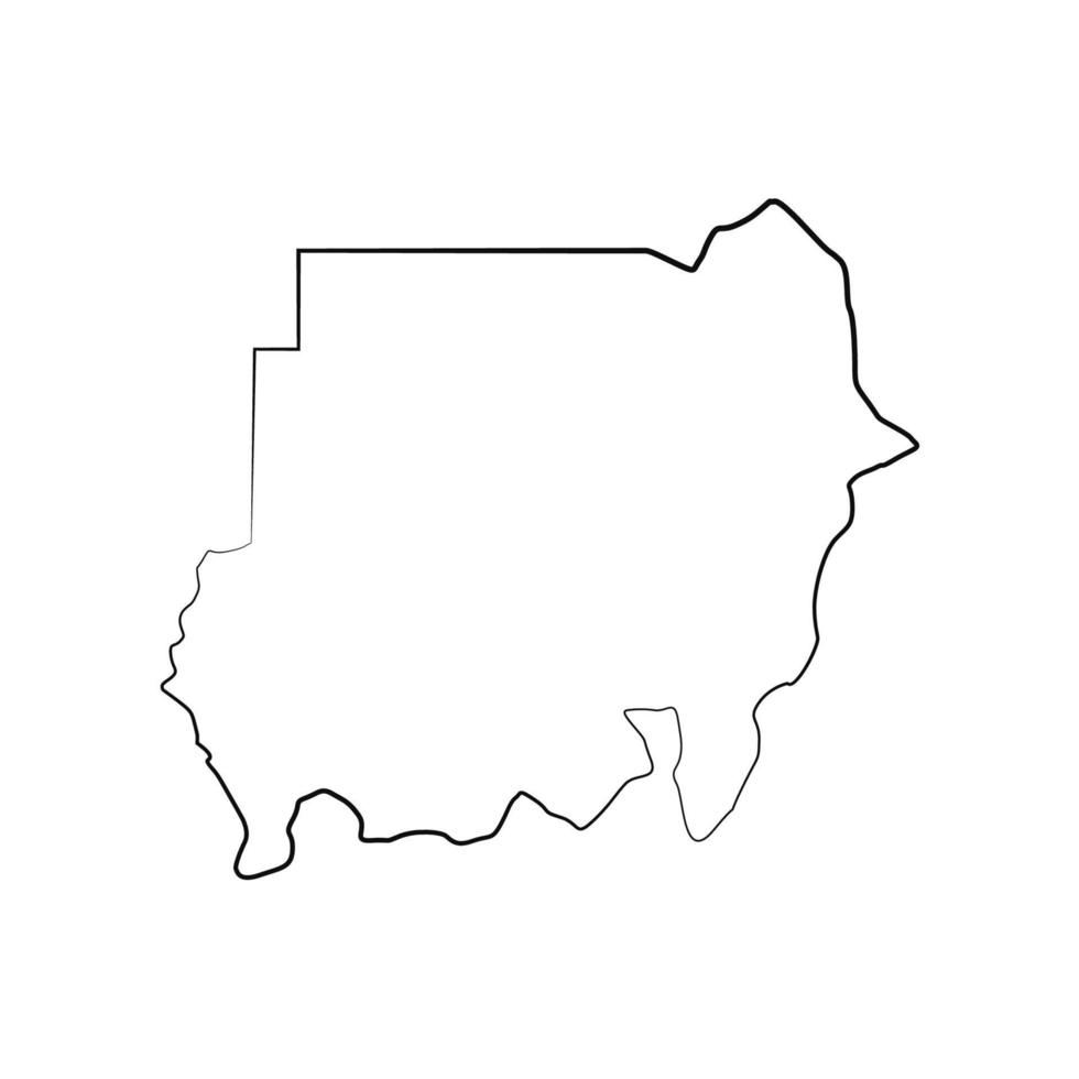 Sudan map on white background vector