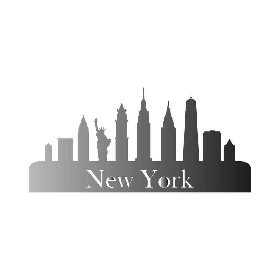 New york skyline on white background vector