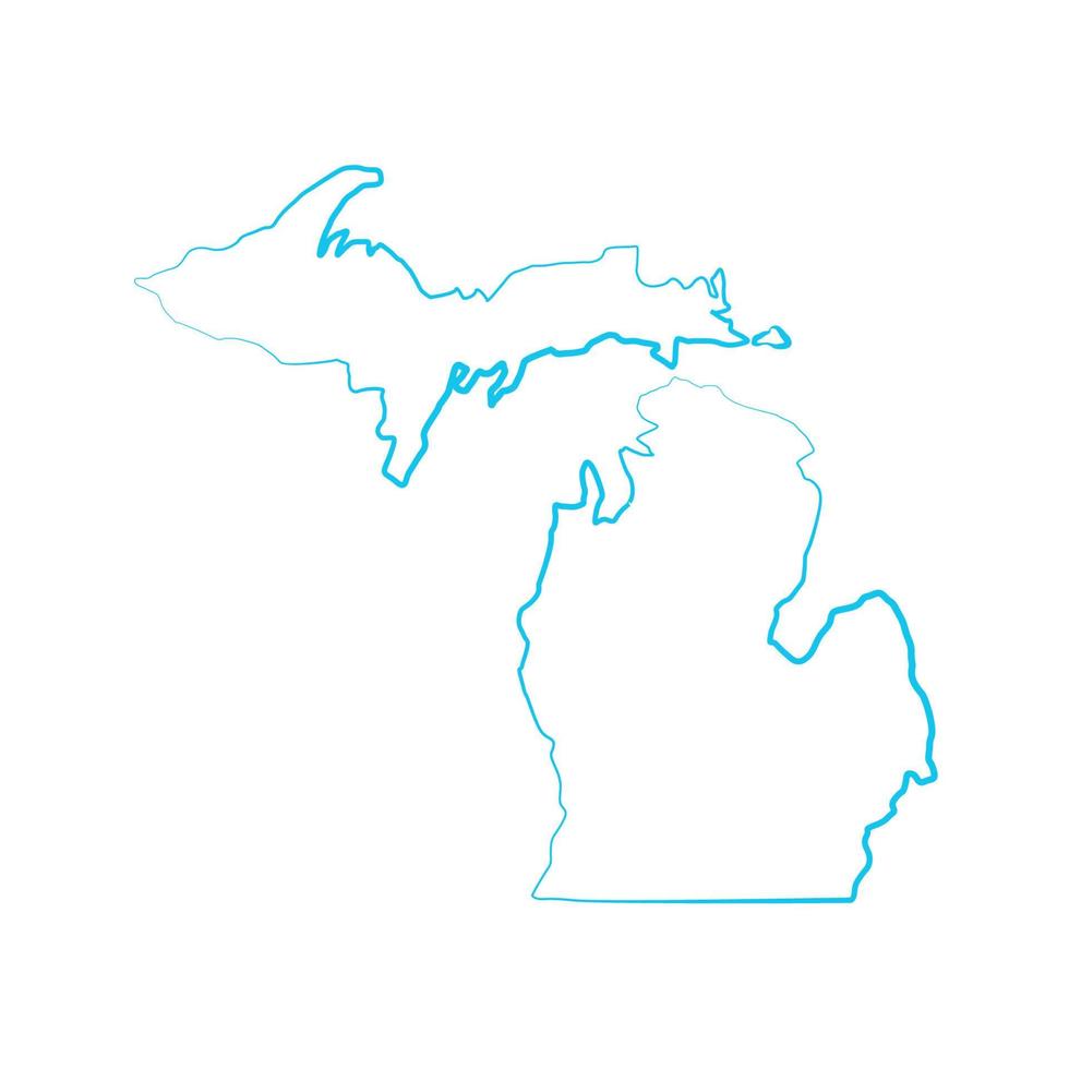 mapa de michigan sobre fondo blanco vector