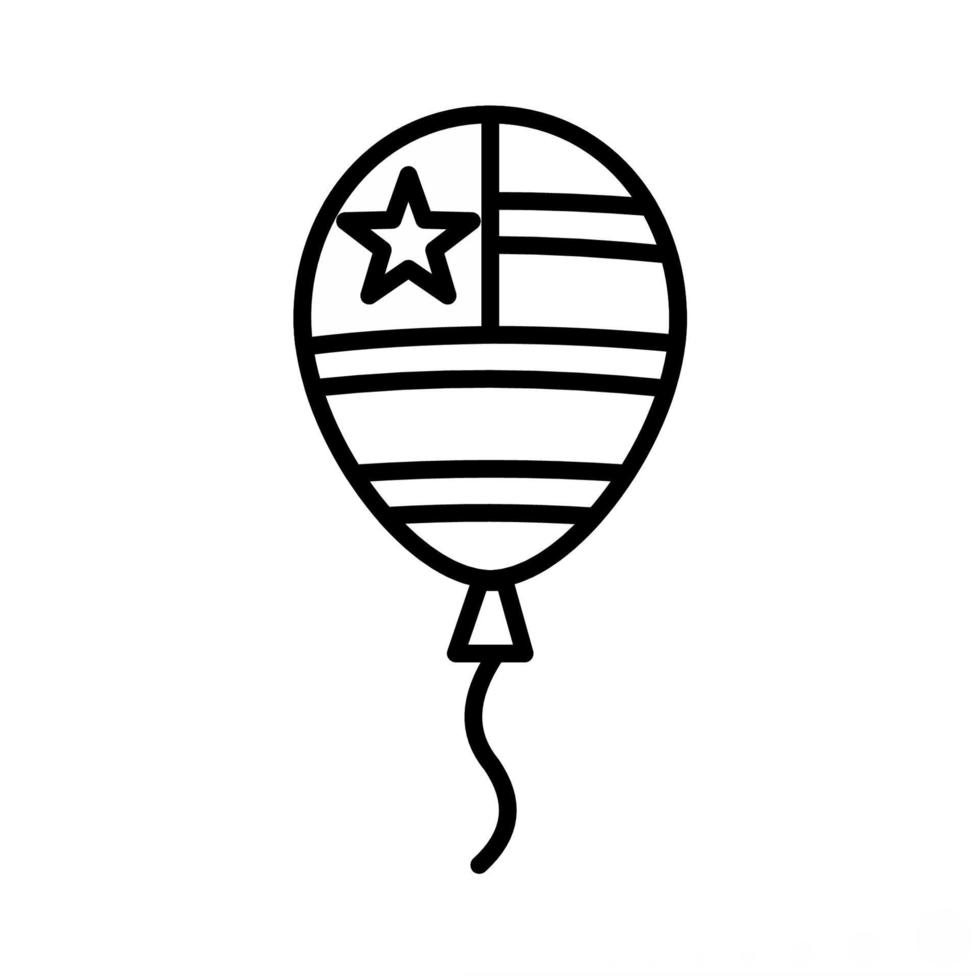 icono de globo de bandera de estados unidos en estilo de línea vector