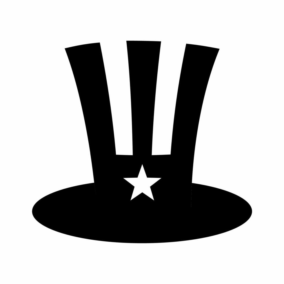 Uncle Sam Hat Icon Black and White Style vector
