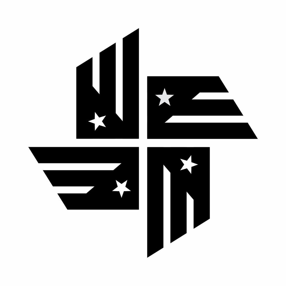 icono de molino de viento de bandera de estados unidos estilo blanco y negro vector