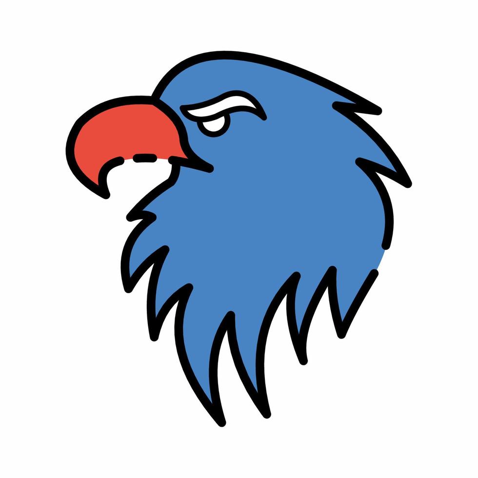 USA Eagle Head Icon Flat Line Style vector