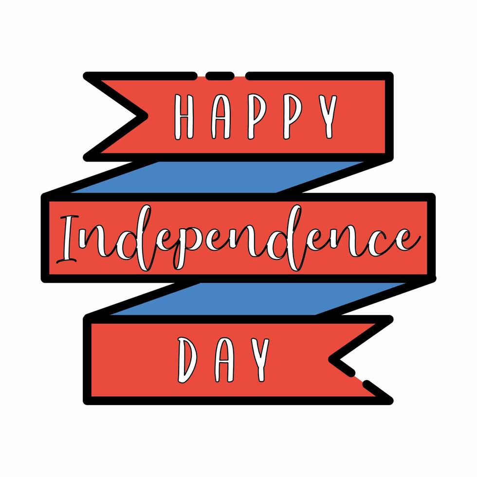 USA Independence Day Ribbon Flat Line Style vector