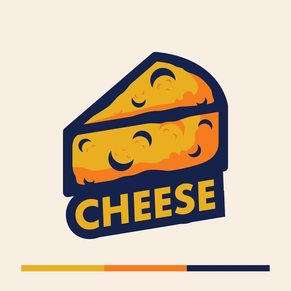 diseño de ilustración de queso colorido minimalista vector