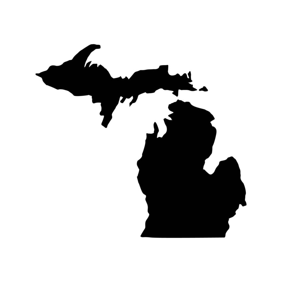 mapa de michigan sobre fondo blanco vector