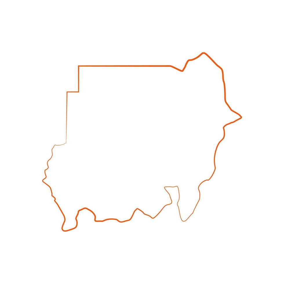 Sudan map on white background vector
