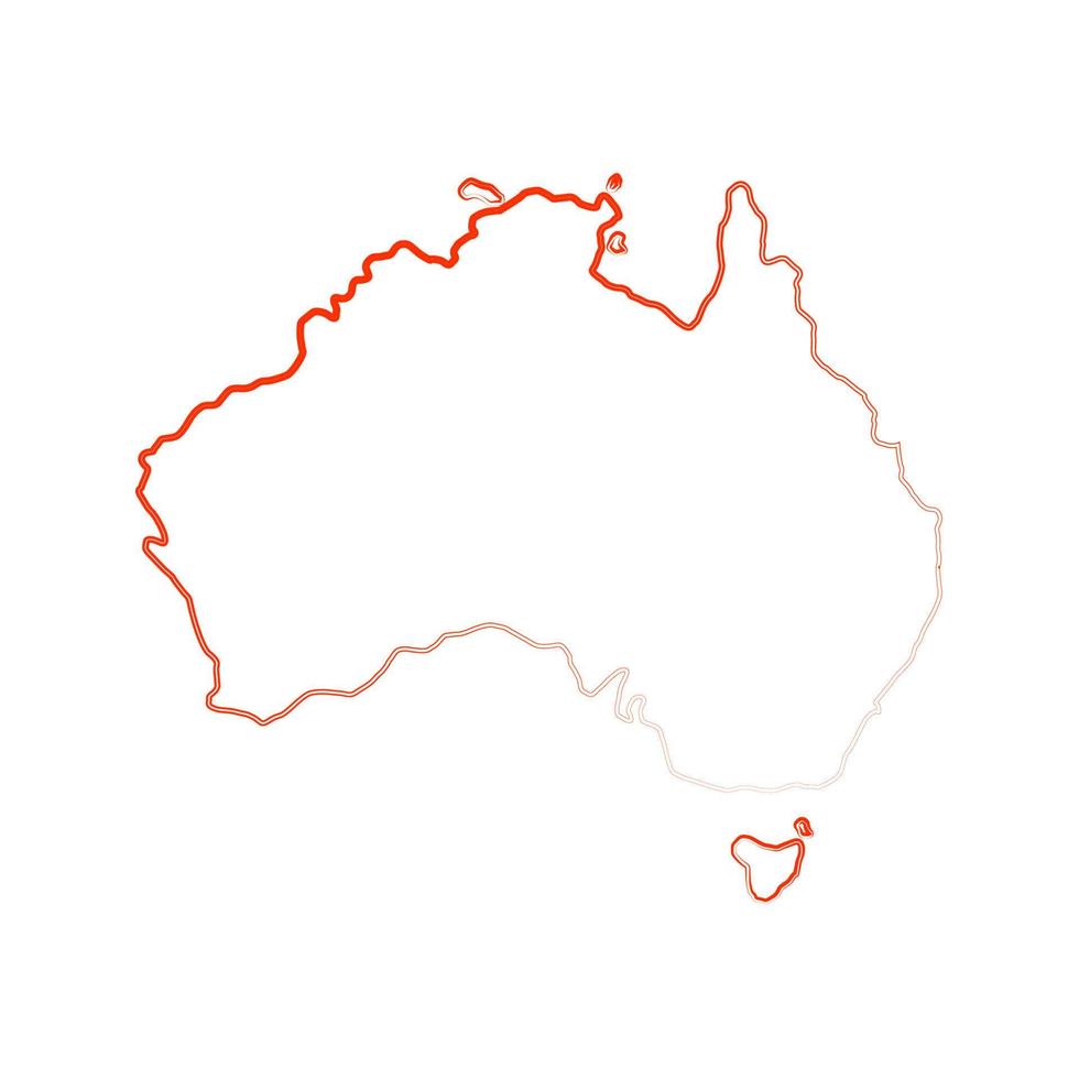 mapa de australia sobre fondo blanco vector