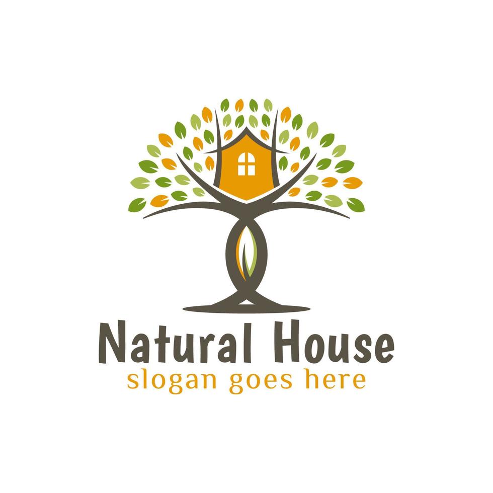 creative logo of tree house symbol and icon illustration vector