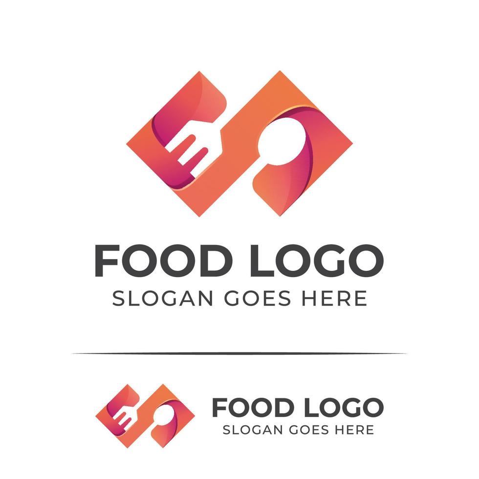 modern color food menu restaurant logo design vector