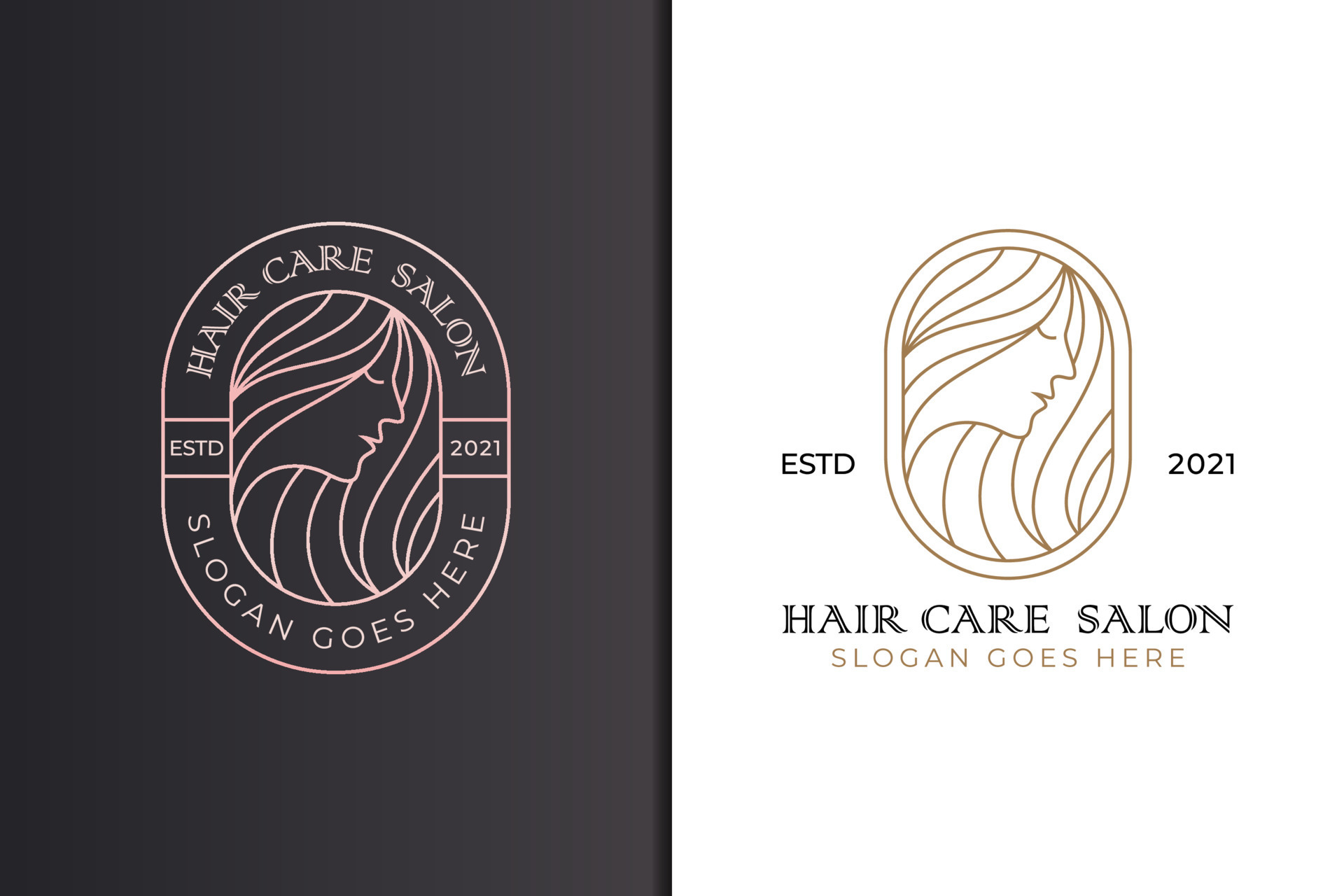 Set of beauty and woman hair salon logo, beauty long hair logo line art  style 8462170 Vector Art at Vecteezy