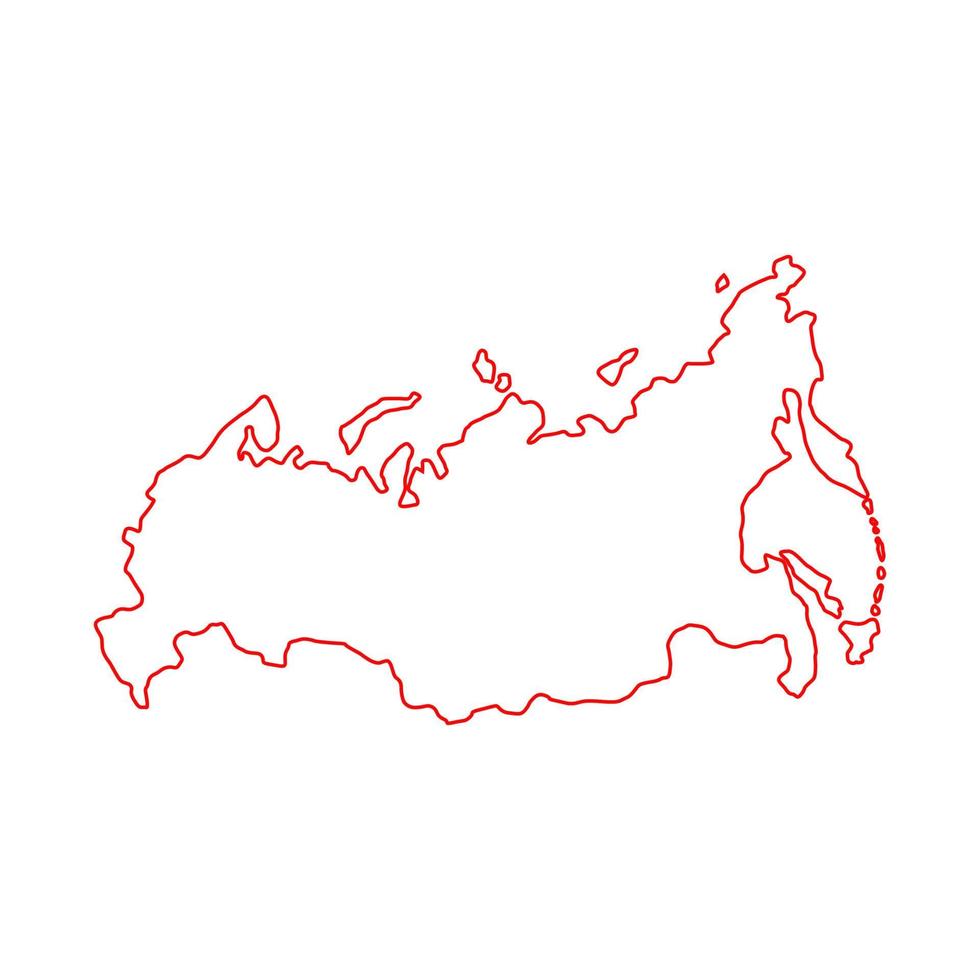 mapa de rusia sobre fondo blanco vector