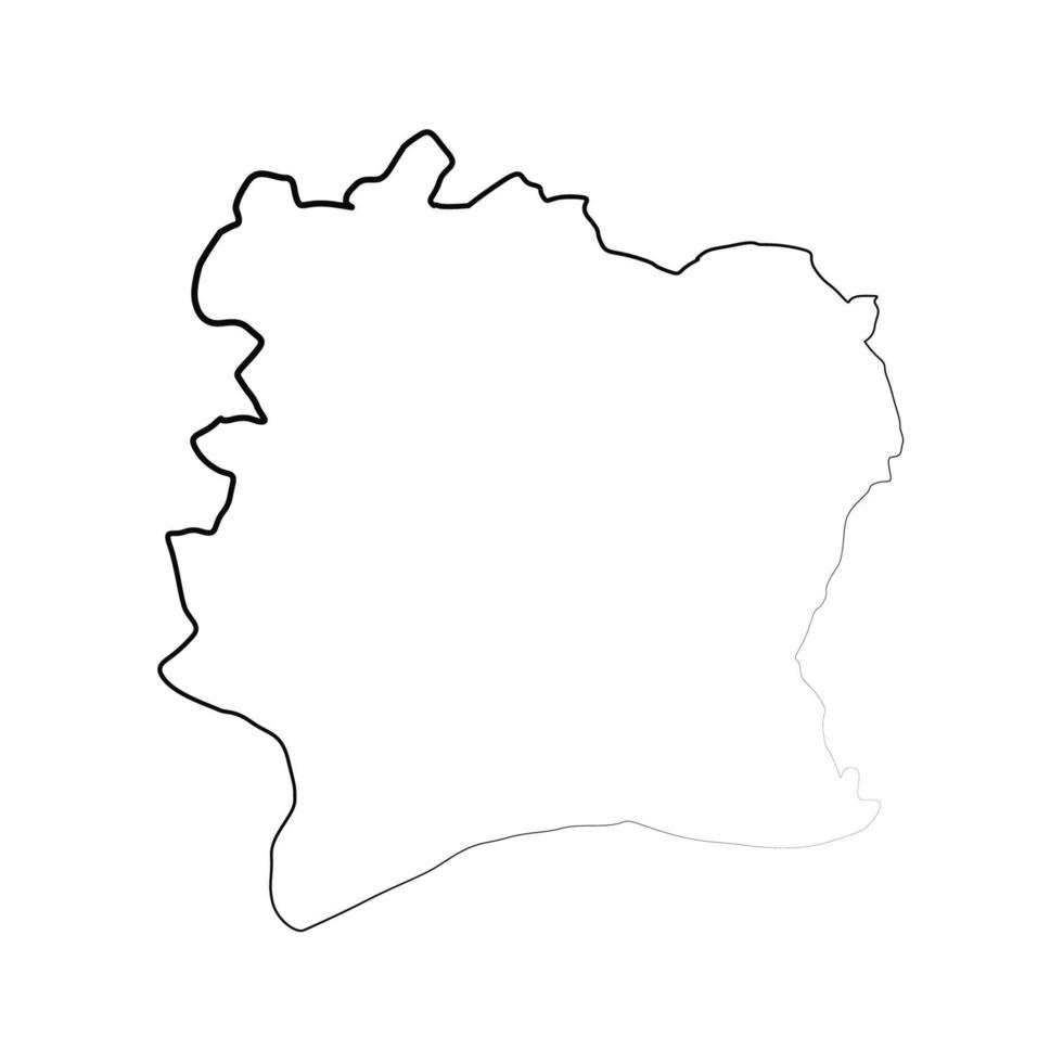 Ivory coast map on white background vector
