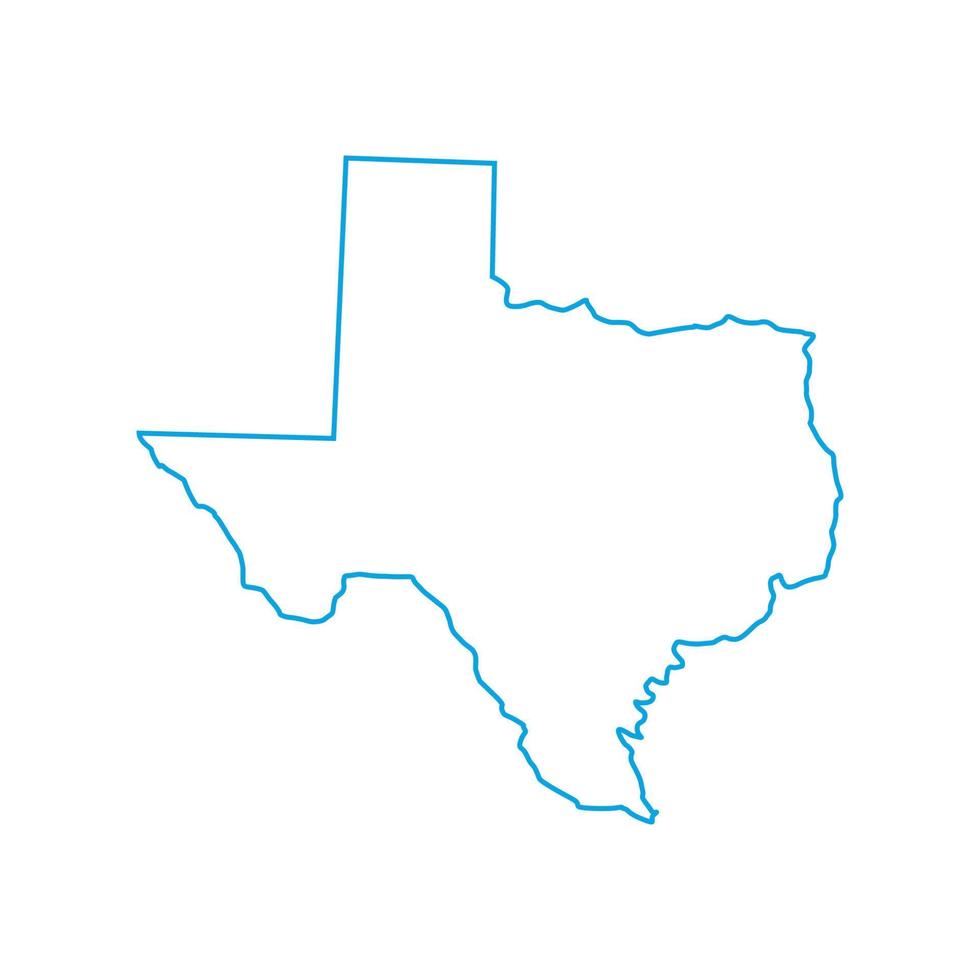 mapa de texas sobre fondo blanco vector