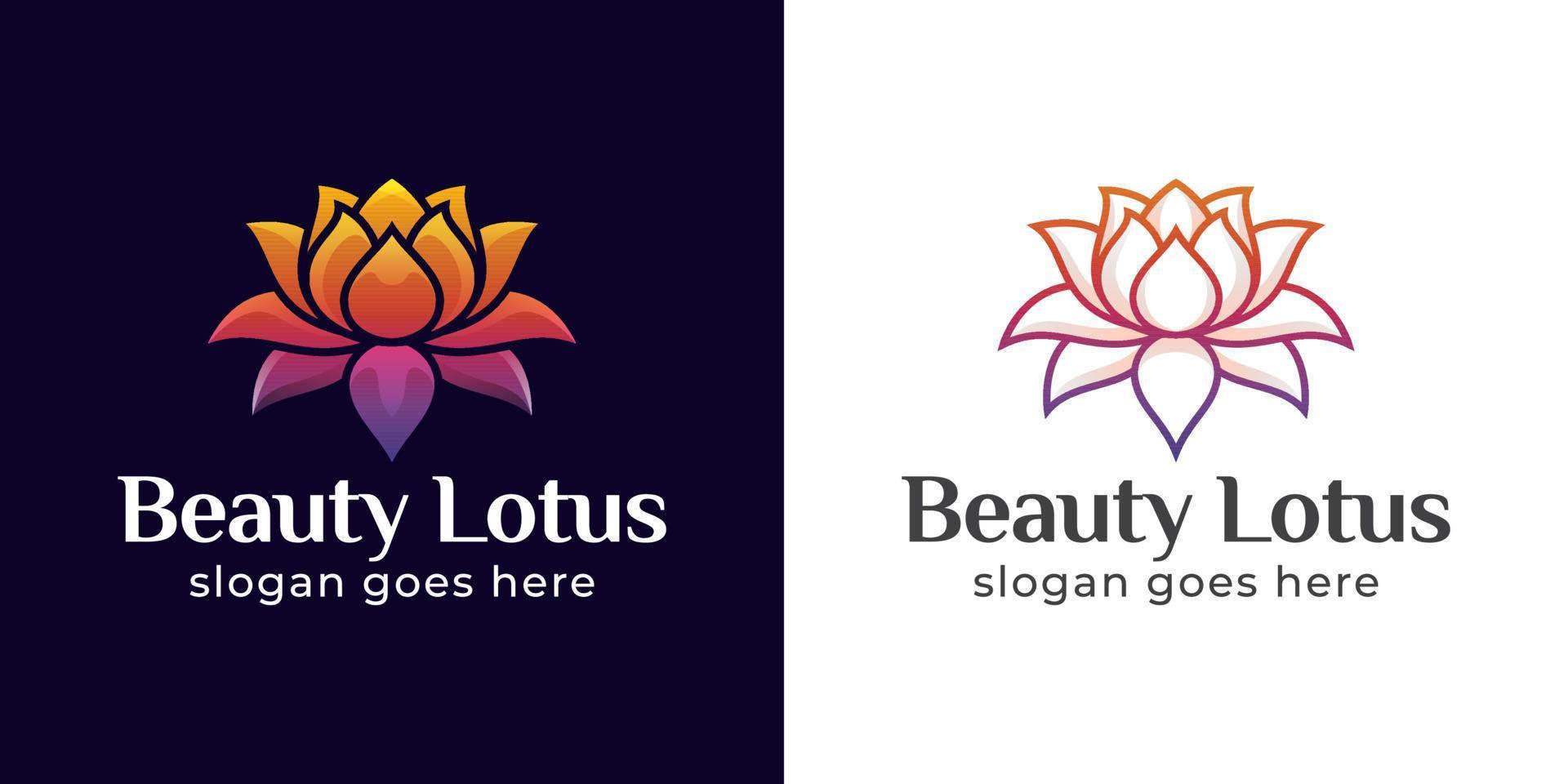 logotipos naturales de loto de belleza y símbolo de flor de spa, se pueden utilizar productos de belleza, diseño de icono de símbolo de masaje natural vector