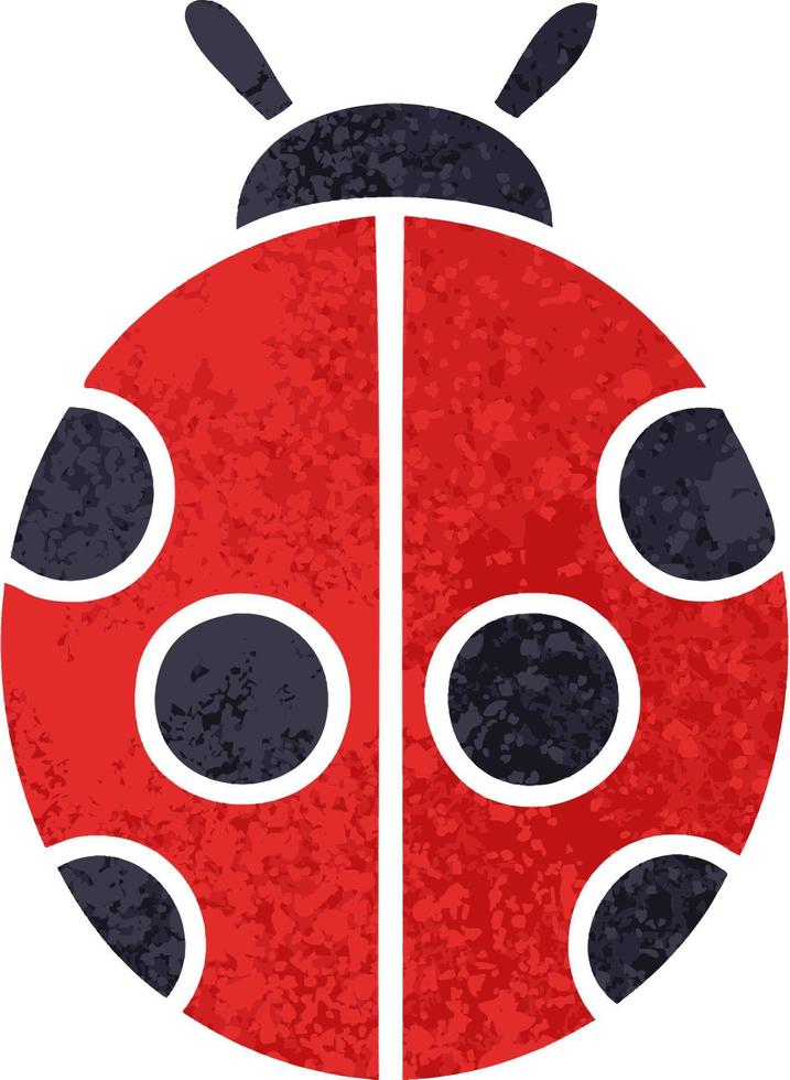 retro illustration style cartoon lady bug vector