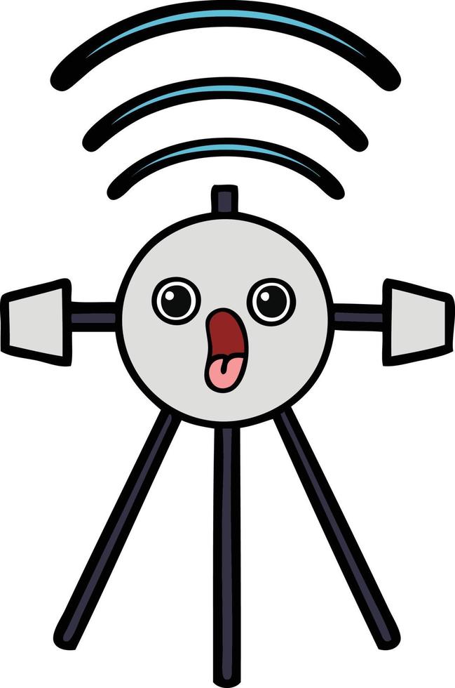 cute cartoon satellite vector