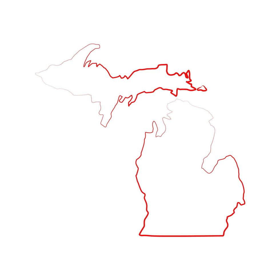 mapa de michigan sobre fondo blanco vector