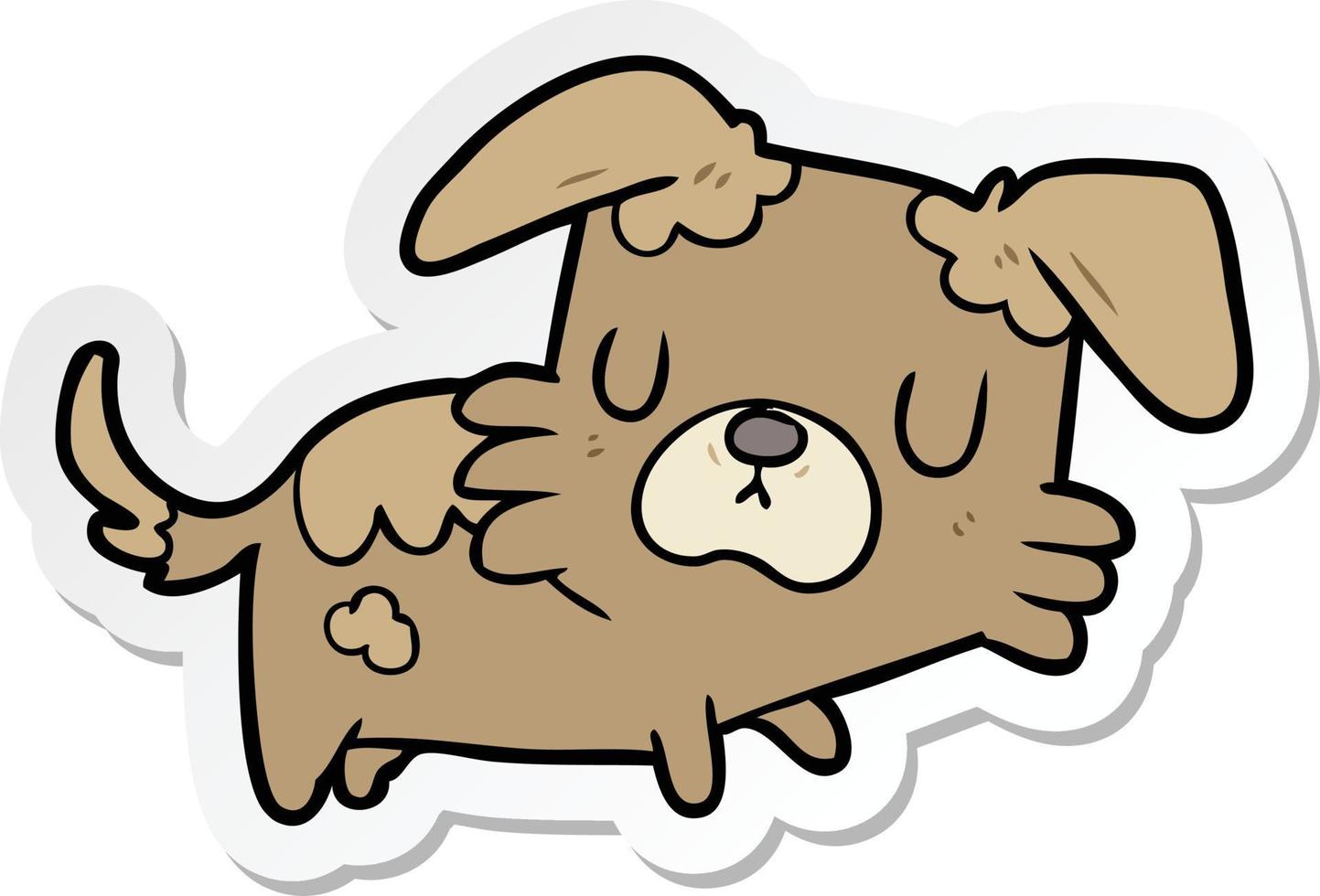 sticker of a cartoon dog vector