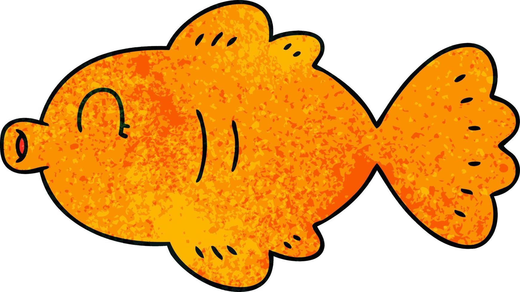 quirky hand drawn cartoon fish vector