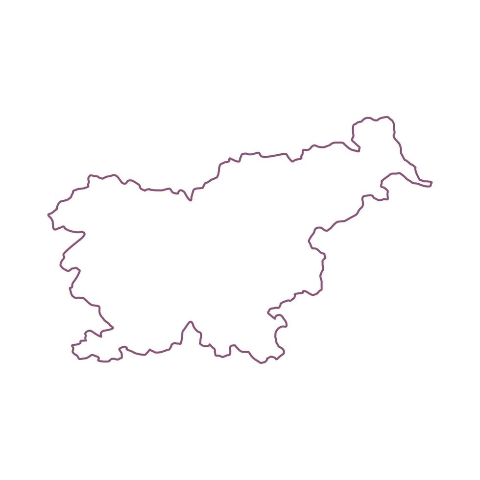 Mapa de Eslovenia sobre fondo blanco. vector