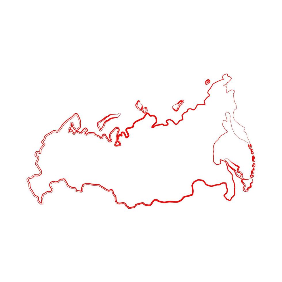 mapa de rusia sobre fondo blanco vector