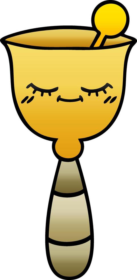 gradient shaded cartoon school bell vector